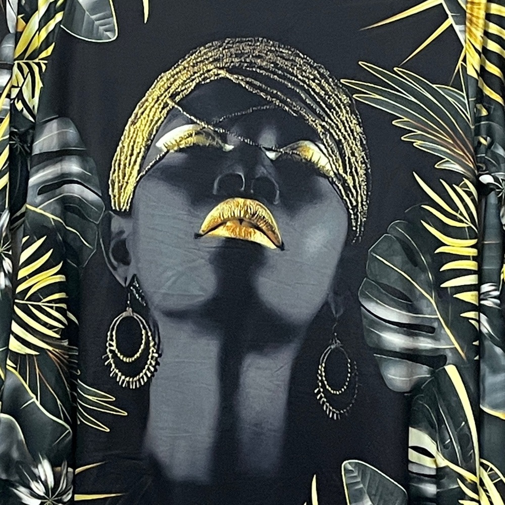 0916. Nf High Low Top Black & Gold Goddess